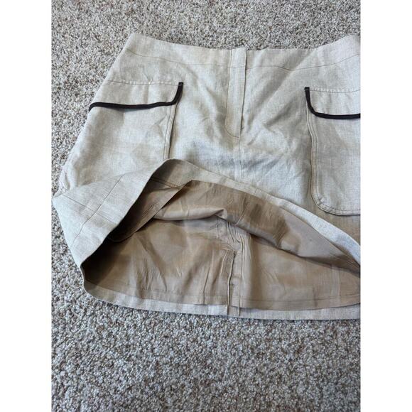Ann Taylor LOFT 100% Linen mini skirt, NWT; Beige Linen, NWT, size 14 - Picture 5 of 10